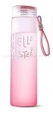 OEM Promotion Gift Portable Frosted Glass Cup with Rope Handle