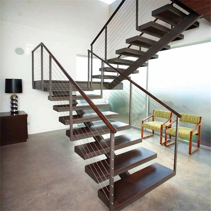 Modern Staircase Design Steel Mono Stringer Wooden Stair