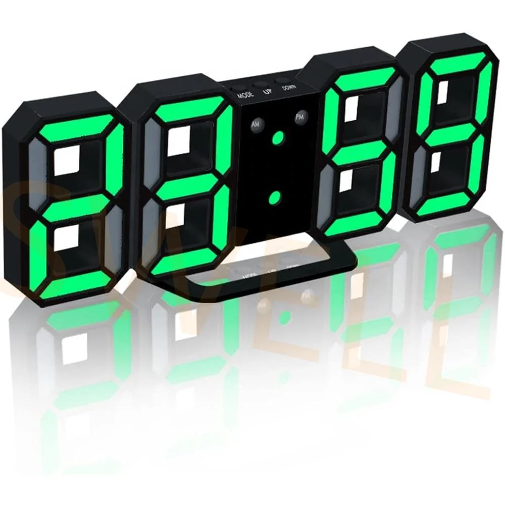 Decorative Wall Clock 3D LED Wall Digital Alarm