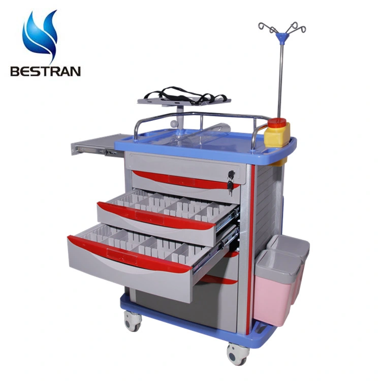 BT-Ey001b Krankenhaus Medizinische chirurgische Ausrüstung ABS Notfall-Trolley Crash Cart