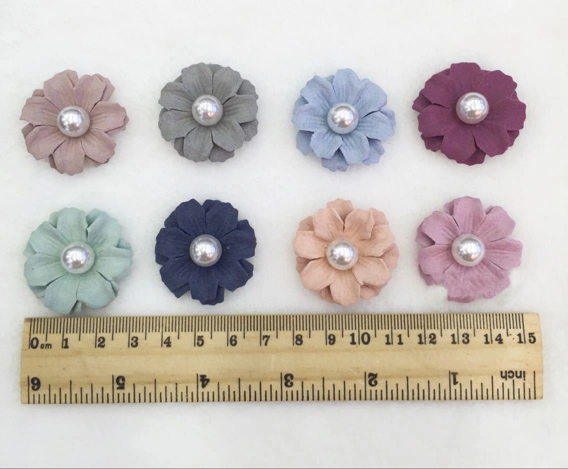 Ткани ручной работы искусственный шелк 3D закрывается декоративной волокна Pearl аксессуары для волос цветы