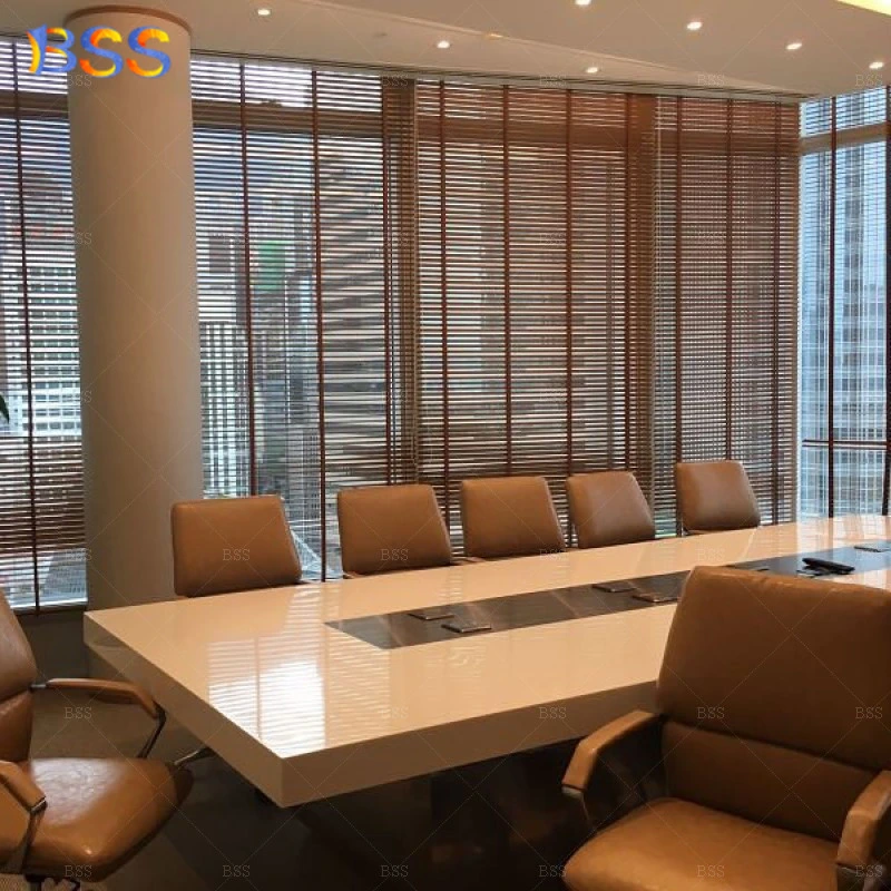 Современный зал для заседаний Конференции письменный стол дизайн белым искусственным мрамором камня роскошь большой зал заседаний бюро регистрации