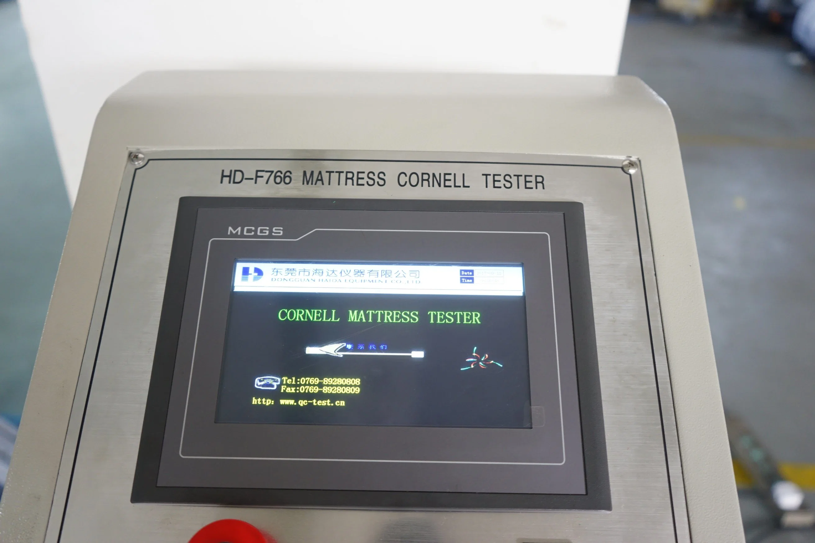 ASTM F1566 Colchão firmeza Cornell Instrumento de Teste com controle PLC