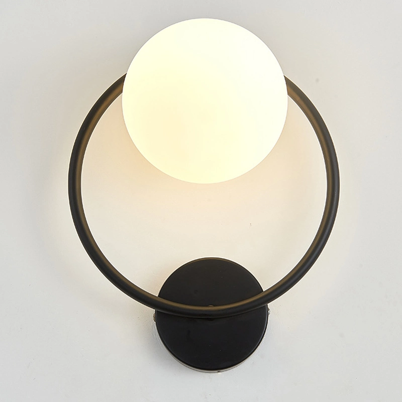 Post-Modern Simple Interior Wall Lamp Glass Bedroom Light Luxury Round Corridor Stair Round Wall Light (WH-OR-93)