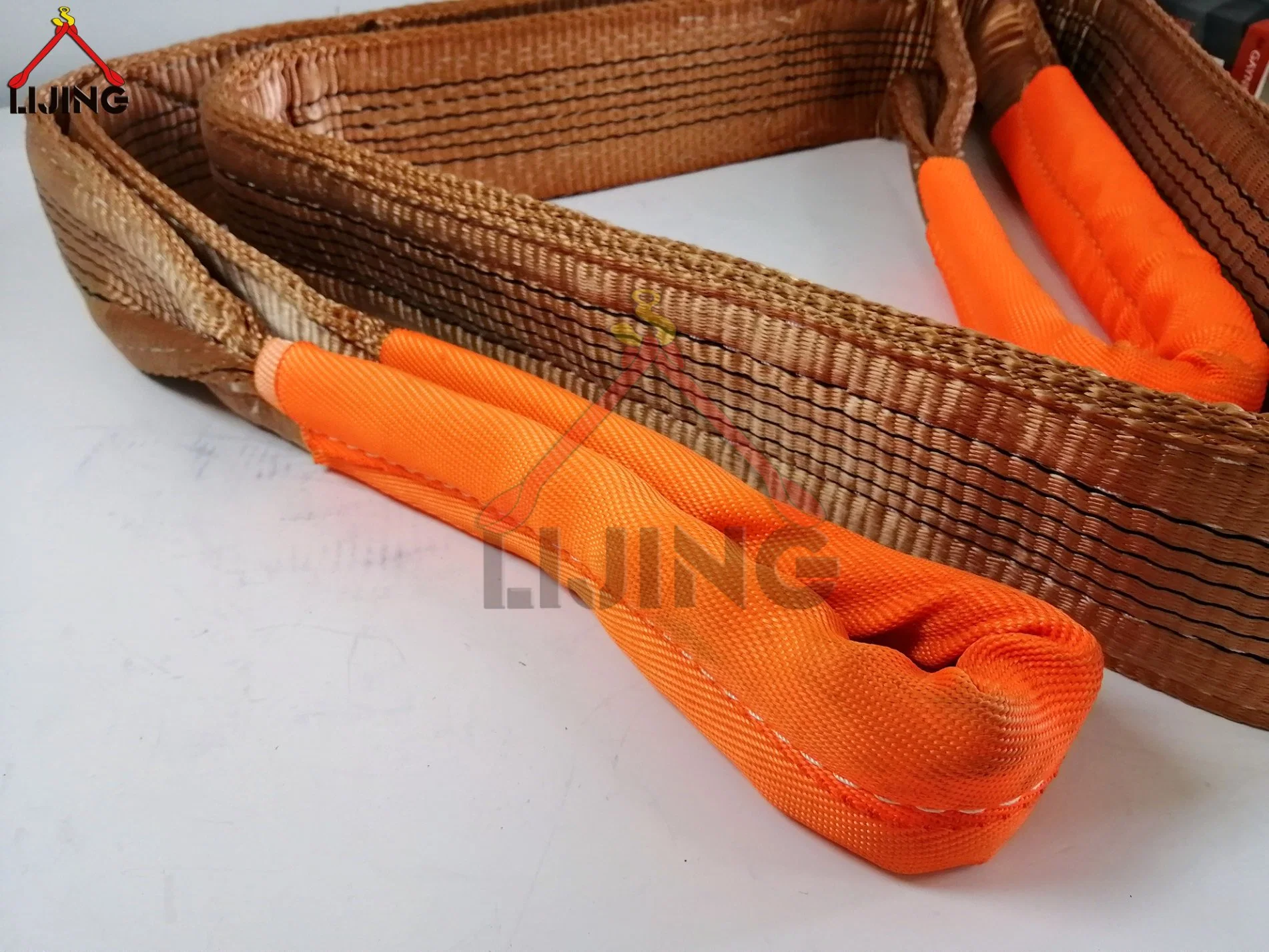 4 Layers Orange Eye to Eye Flat Webbing Sling