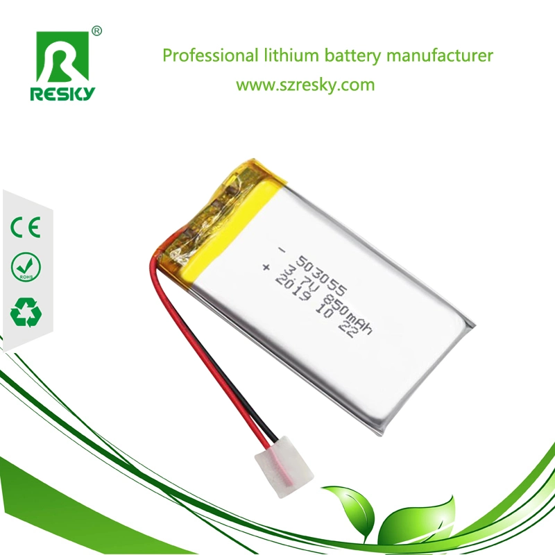 503055 Rechargeable Lithium Polymer 3.7V 850mAh Battery for GPS Tracking