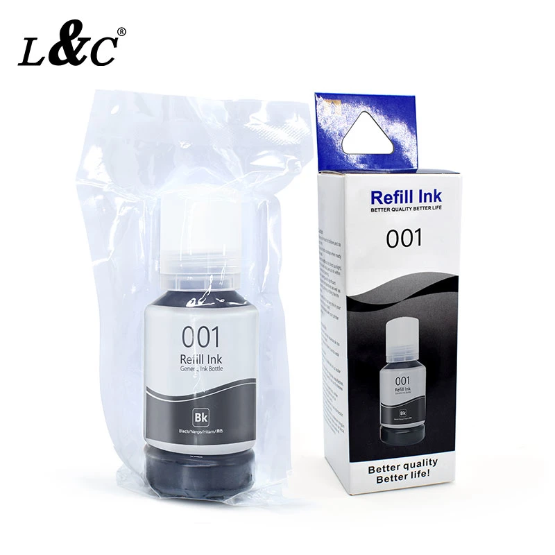 L&C Hot Selling 001 Black Dye Ink Forn Sale Printing Inks 70ml Rips for Epson L4150 L4160 L6160 L6170 L6190