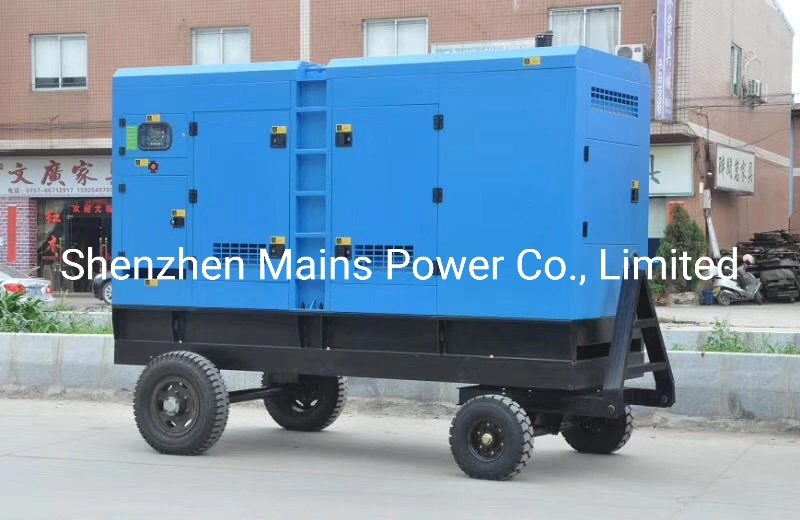 Trailer Mobile Silent Canopy Diesel Generator 200kVA 160kw Continuous Power