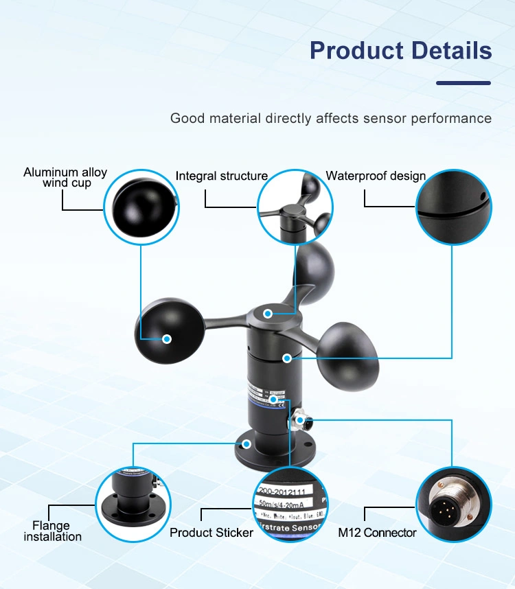 FST200-201A preço de fábrica Anemómetro de vento com aquecimento automático Sensor de velocidade do vento OEM