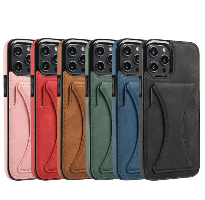 Multifunction Magnetic Card Slot Bracket Phone Holder PU Leather Cover Mobile Phone Case