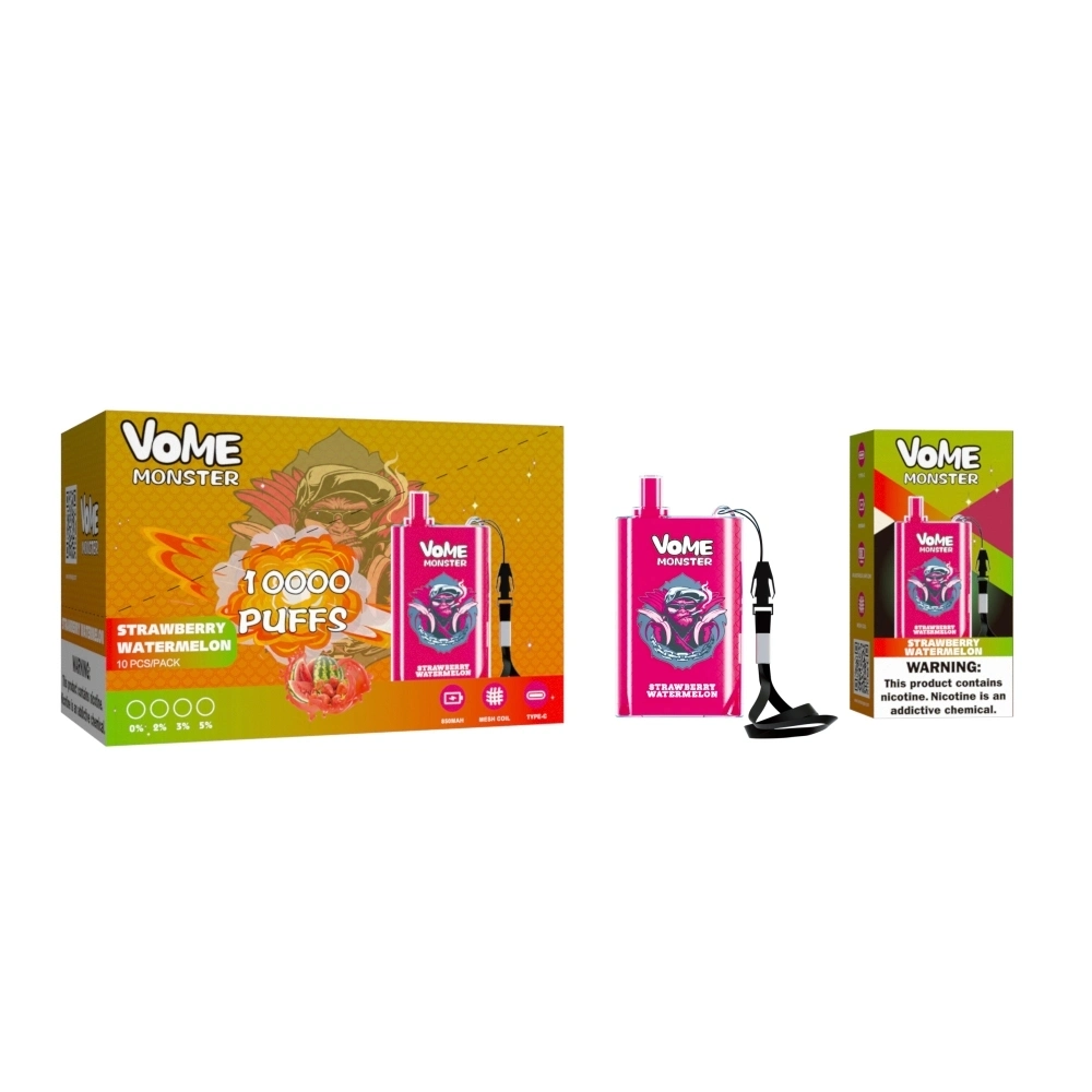 Nouveau produit Randm VOME Monster 10000 Puffs 0% 2% 3% Sel de nicotine 5% 20 ml de E-Liquid 850 mAh rechargeable 12 arômes Bande de la bobine de maillage