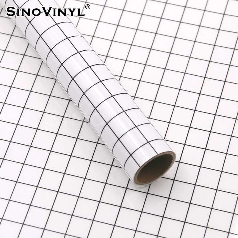 SINOVINYL Grey Measuring Grids Glossy Adhesive Pet Transfer Film Application Film for Color Vinyl