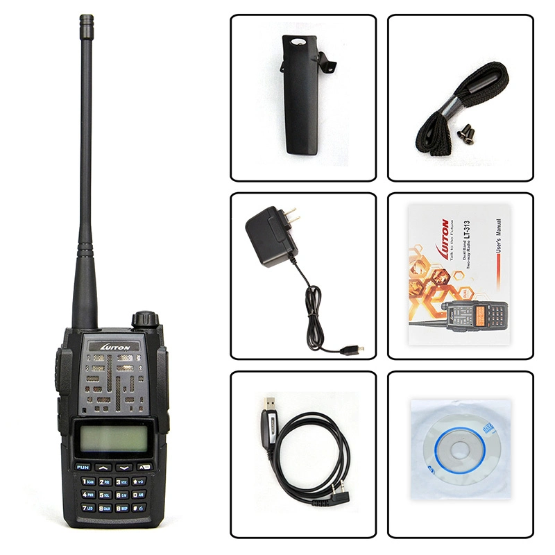 Doble banda VHF UHF Radio FM con pantalla dual Lt-313