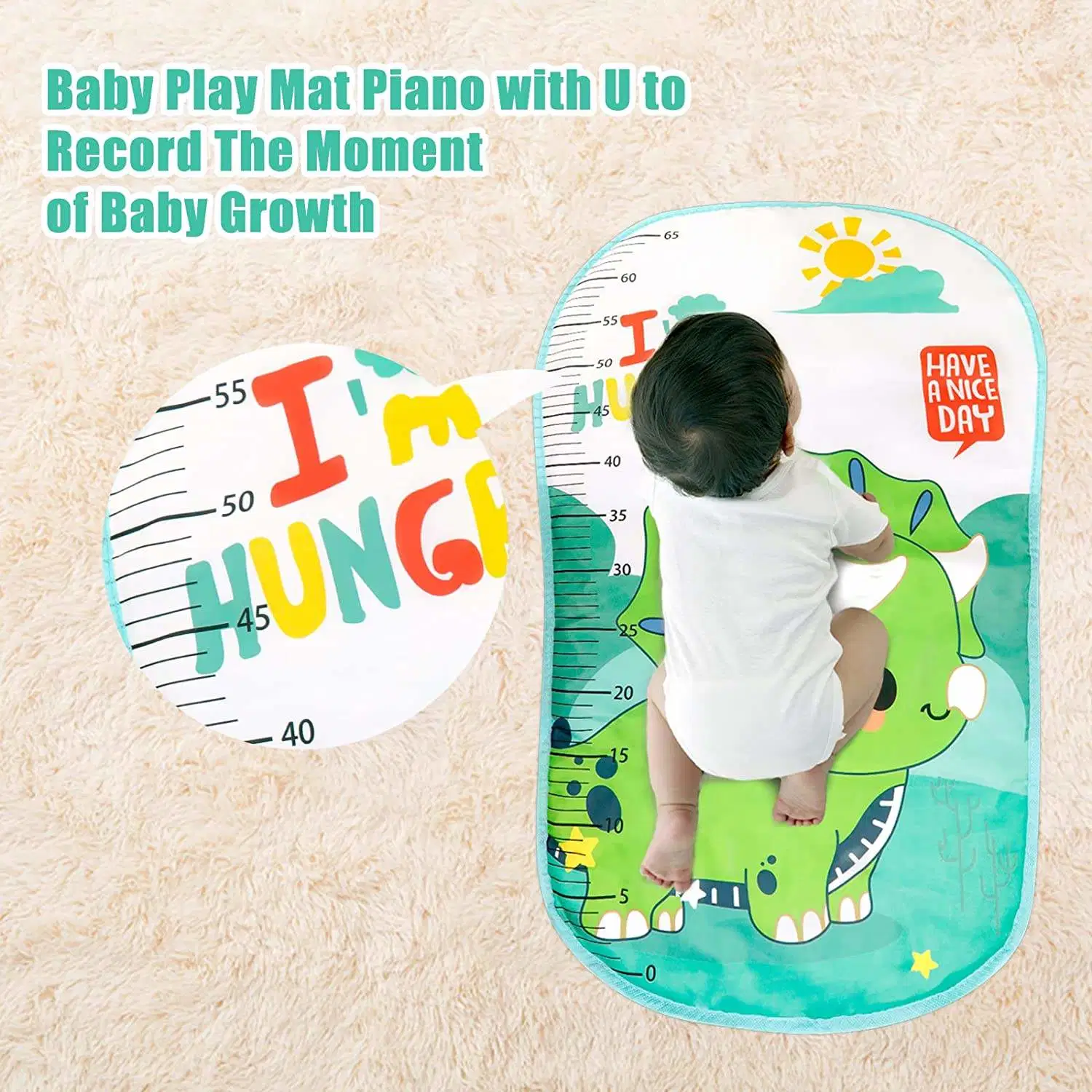 Juguetes de niños Jstar 2023 Mayorista/Proveedor personalizado el teclado del piano Musical Kick Baby Play Mat juguetes de bebés de 6 a 12 meses de antelación para la Educación Niño Juguetes