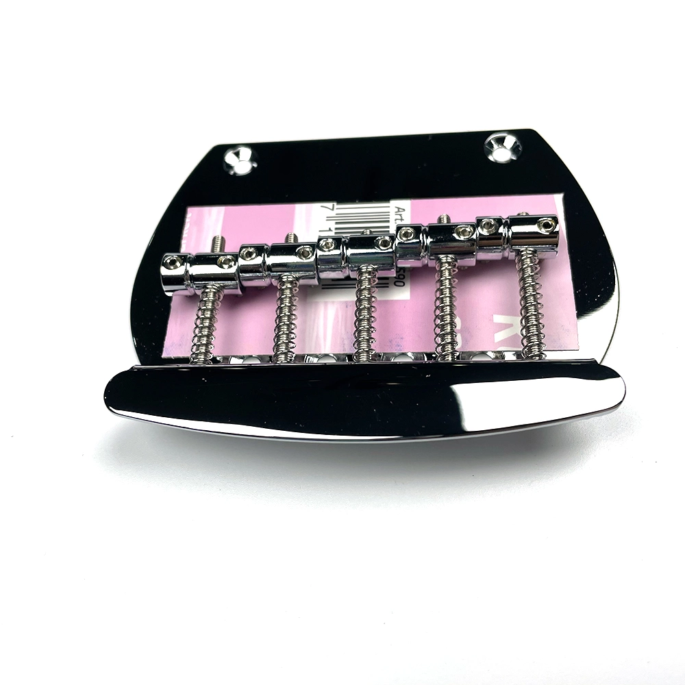 5 String Chrome Steel Saddle Bass Guitar Bridge