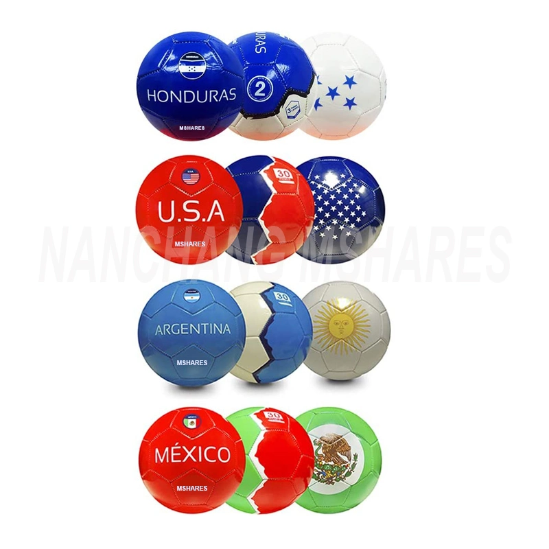 Stitching Shiny Leather Football Custom Logo Souvenir Soccer Ball