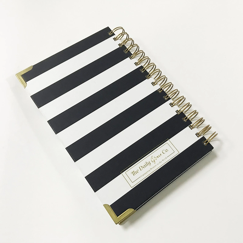 Branded Logo Hard Cover Metal Spiral Binding Notebook A5, A6 Size Ruled Lined Inner Pages