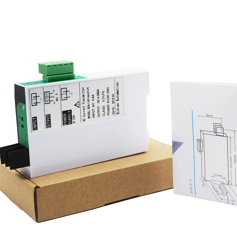 AC Current Transmitter 10A 20A 30A 50A 100A Input Current Transducer 4-20mA 0-10V Output China Current Convertor Price with DC24V