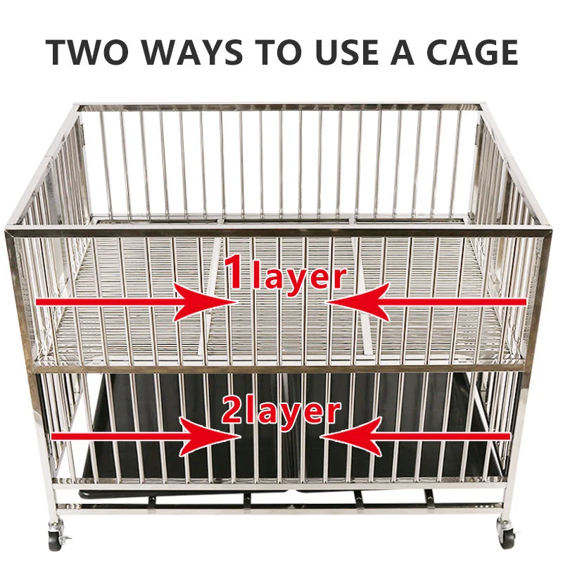 2019 Big Foldable Stainless Steel Dog Cages Heavy Duty Dog Cage