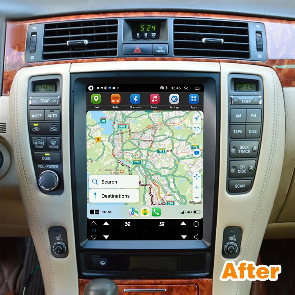 Radio Android Auto Stereo Auto Multimedia GPS-Player für Toyota Crown 2005 2006 2007 2008 2009 Haupteinheit Fahrzeug Hinten Kameras