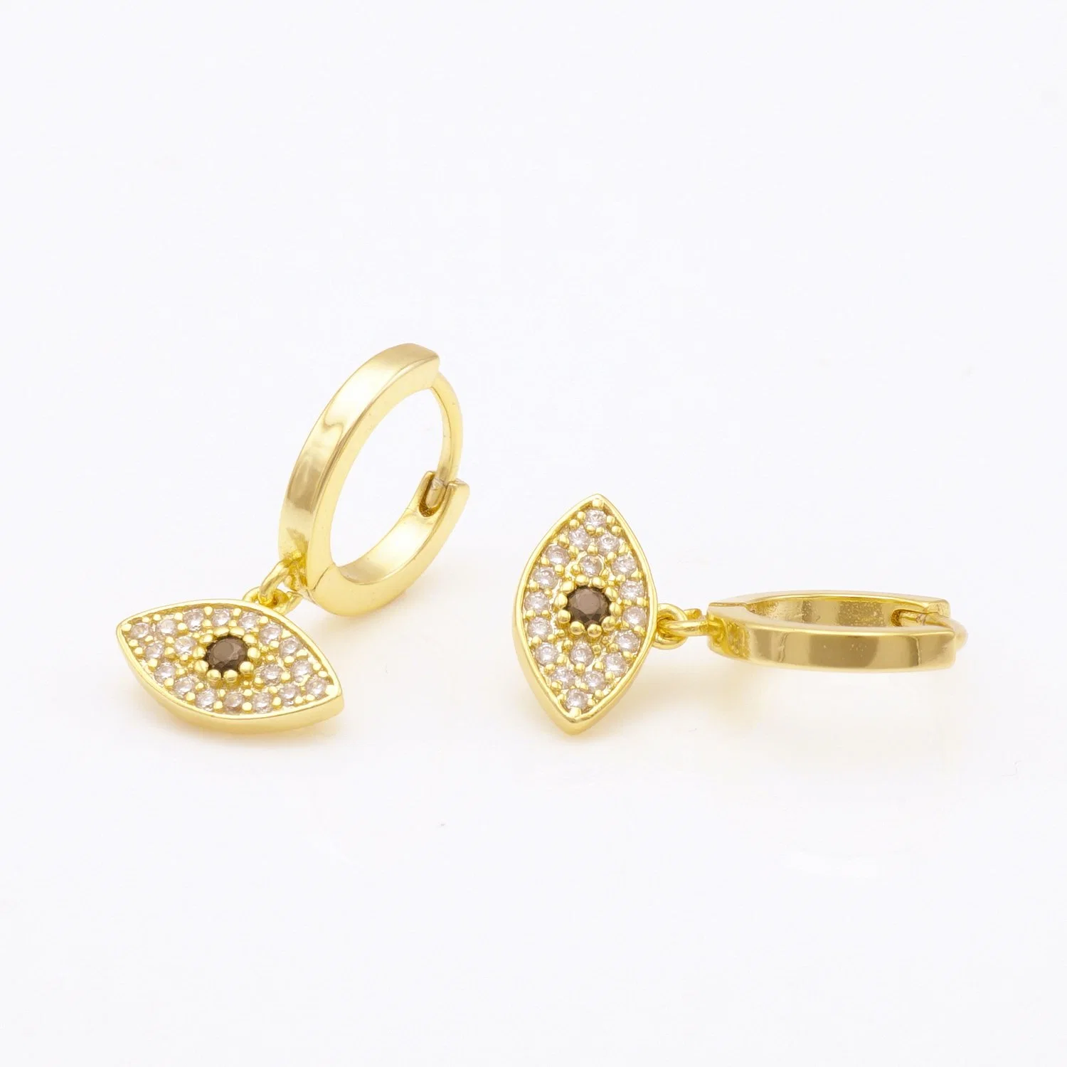 Design Simple Pretty 18K Gold Plated Fashion Sterling Silver Jewellery Flash Earrings