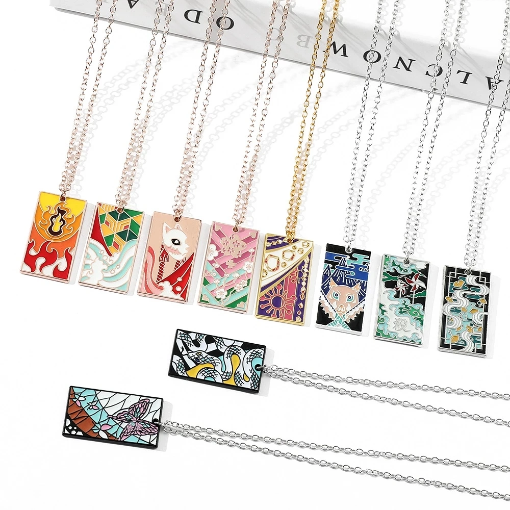 Wholesale/Supplier Promotional Custom Demon Slayer Anime Design Kimetsu No Yaiba Square Necklace