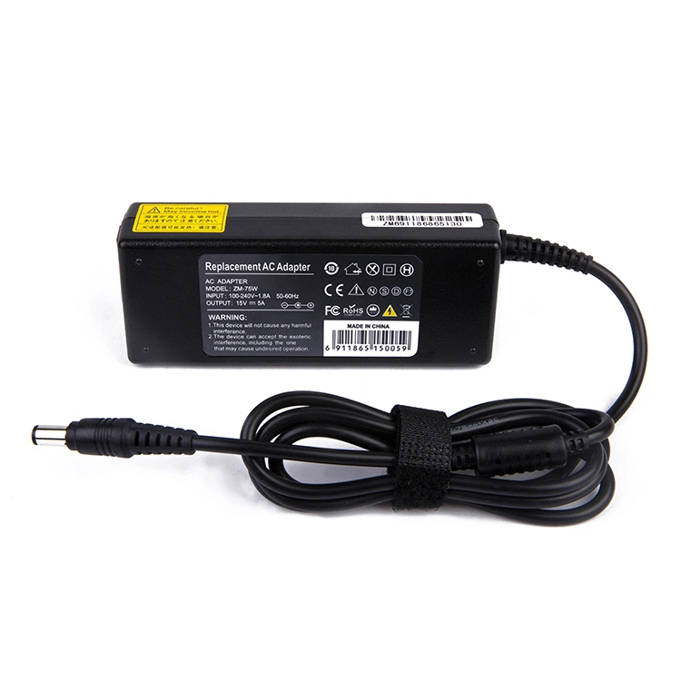 75W 15V 5A Cargador de portátil 75W adaptador de fuente de alimentación para Adaptador de batería de TOSHIBA