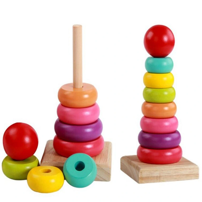 Children&prime; S Educational Toys Wooden Jenga Cognitive Set Column Building Blocks