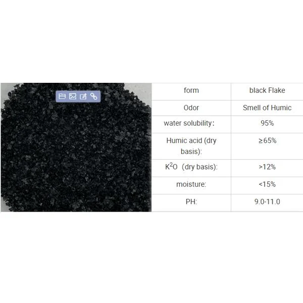 organic plant fertilizer humic acid potassium humate humic acid flake 98%