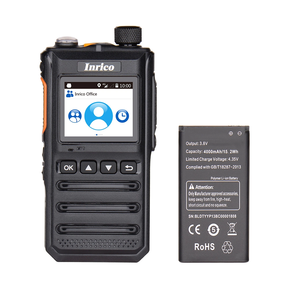 Inrico T640A 4G Lte Android Walkie Talkie Ptt IP GPS Two Way Radio 500 Miles Walkie Talkie Flashlight Display Screen