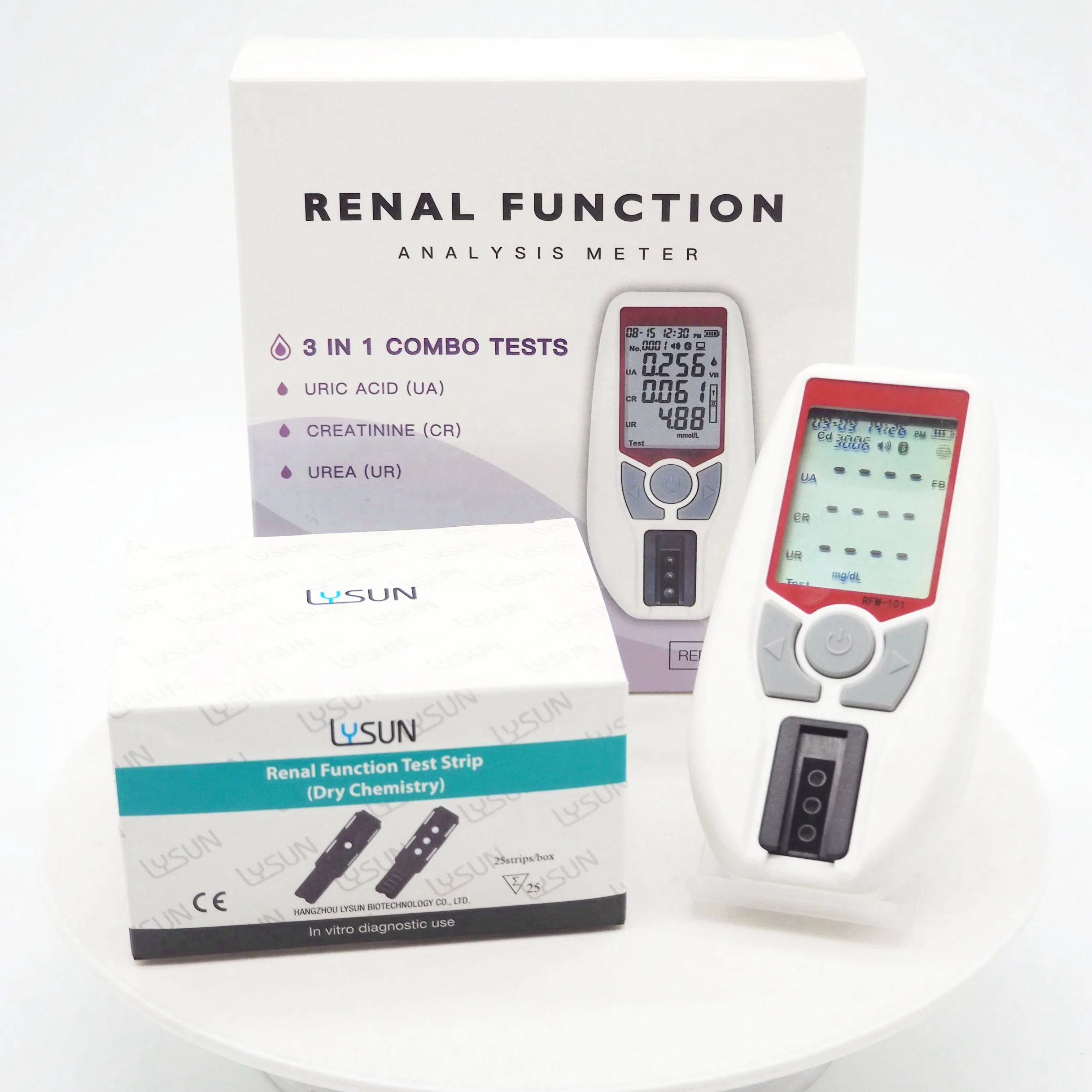 La tasa de alta precisión de ácido úrico (UA) y creatinina (Cr) y urea (UR) Meter Medidor de la función renal aprobado CE