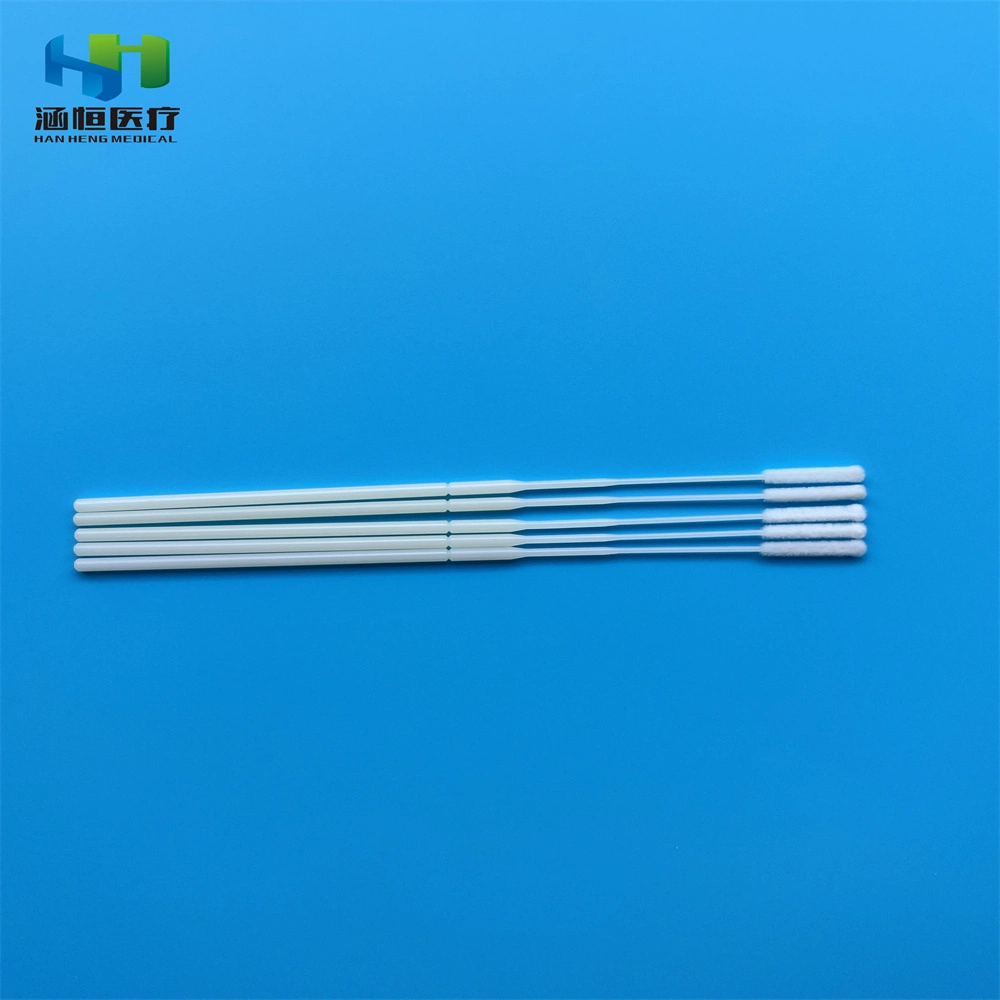 China Medical Consumables Specimen Collection Double Manufacturer Sterile Flocked Virus Gauze Nasopharyngeal Nasal Swab