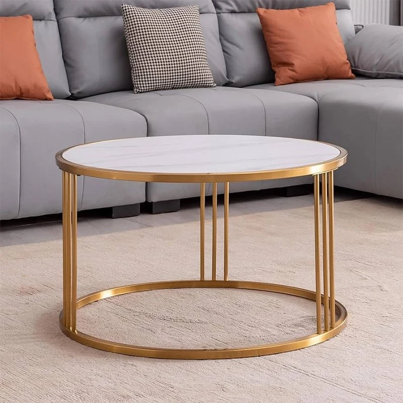 High quality/High cost performance  Factory Custom Leisure Table Nordic Golden Coffee Round Table Home Furniture