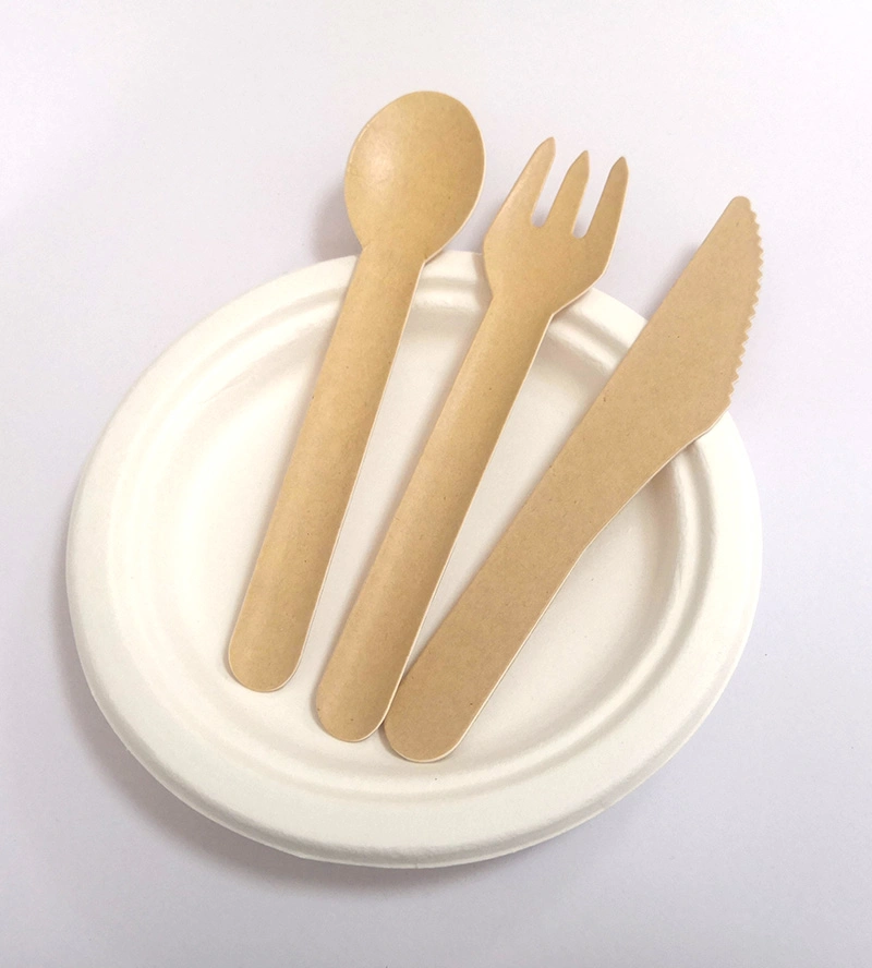 Factory Price Eco-Friendly Biodegradable Forks Spoons Knife Disposable Paper Cutlery