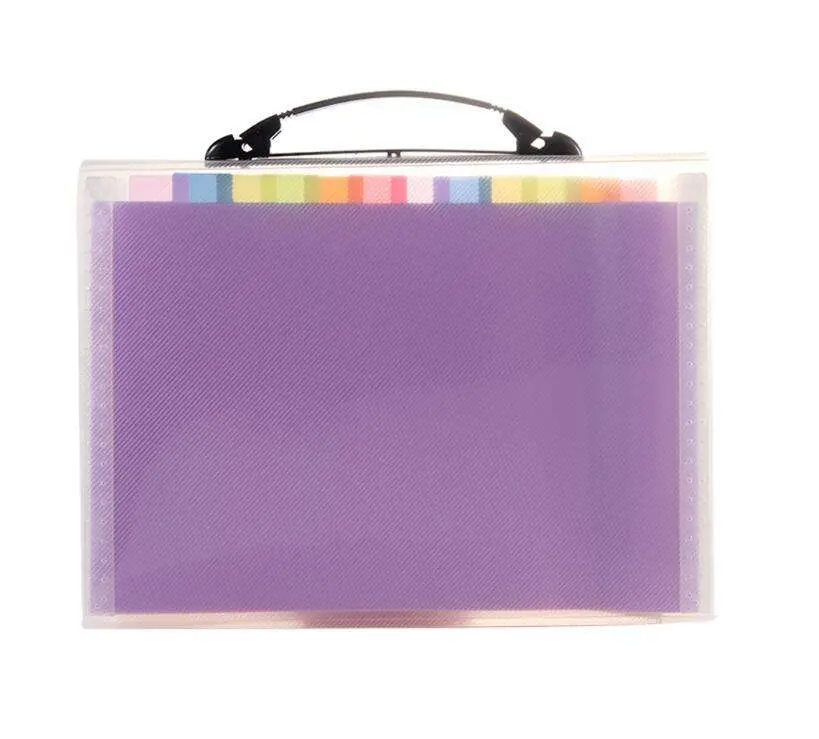 34*24.5cm 7 Interval Paper Hanging Plastic Expanding Accordion File Folder with Rainbow Color