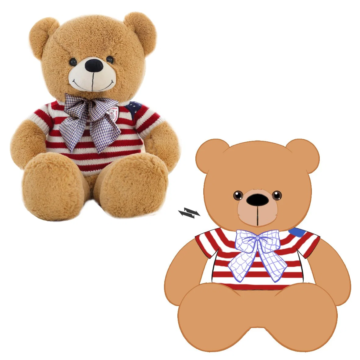 Adorable ours en peluche jouets Plushie personnalisé ours en peluche avec T-Shirt
