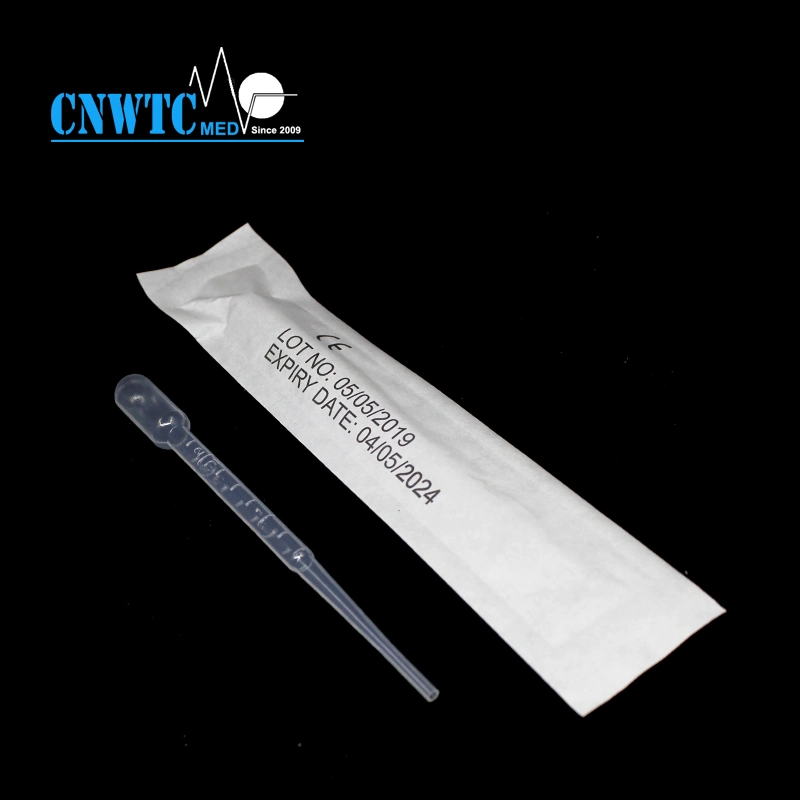 Productos de laboratorio pipetas de transferencia de plástico 1ml 2ml 3ml con individual Embalaje