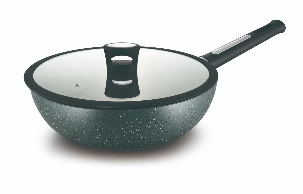 Non-Stick Bakelite Handle Frying Pan with Steamer Medical Stone Coating Pan