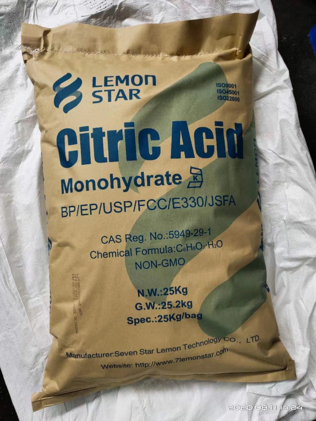 Food Additive Ensign Ttca Food Grade Citric Acid Monohydrate