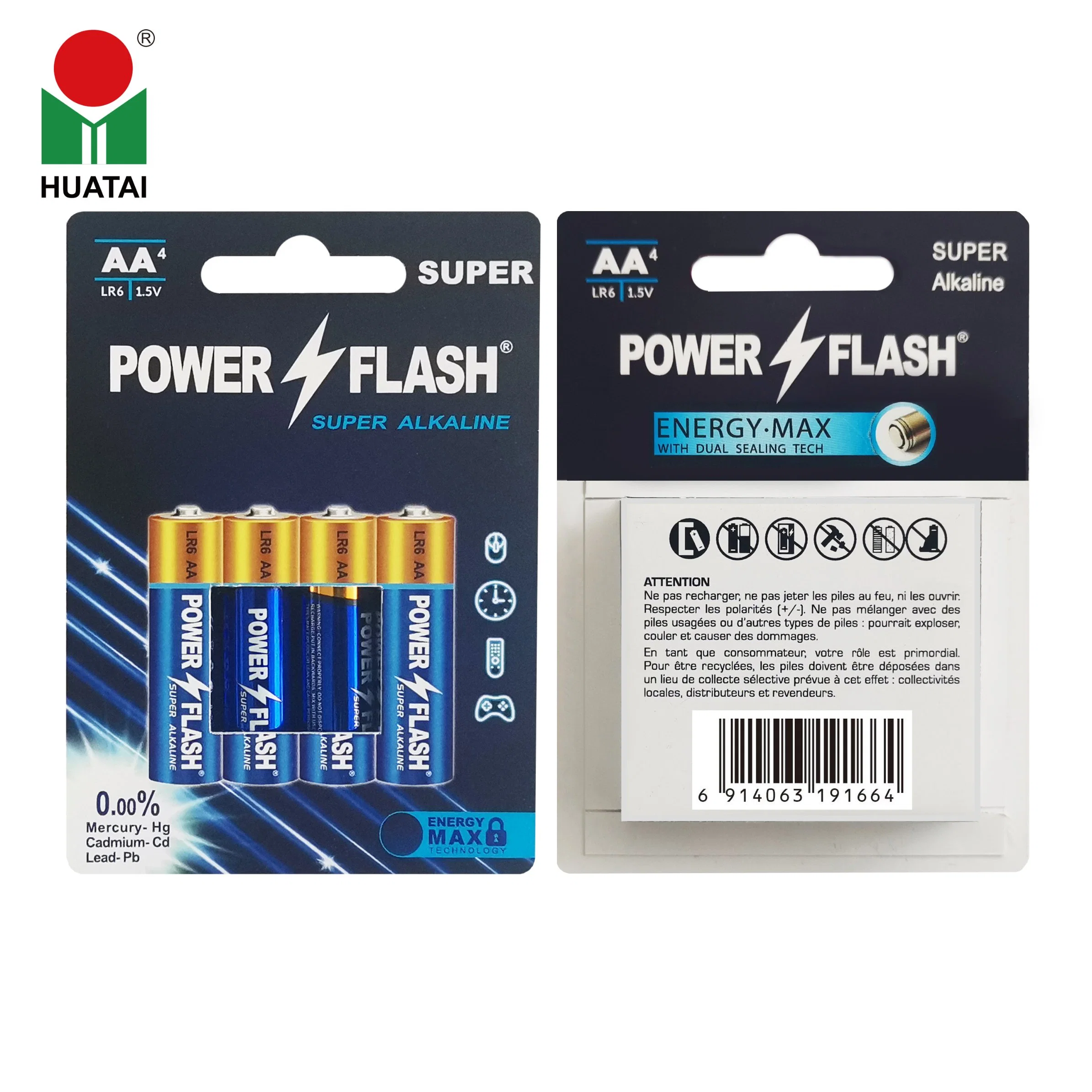 100% Paper Blister Card Super Alkaline Batteries AA, AAA, D, C, 9V