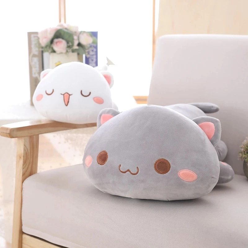 Gato acostado kawaii Peluches Peluche lindo gato Doll entrañable Animal almohada suave cojín de dibujos animados Kid Regalo de Navidad