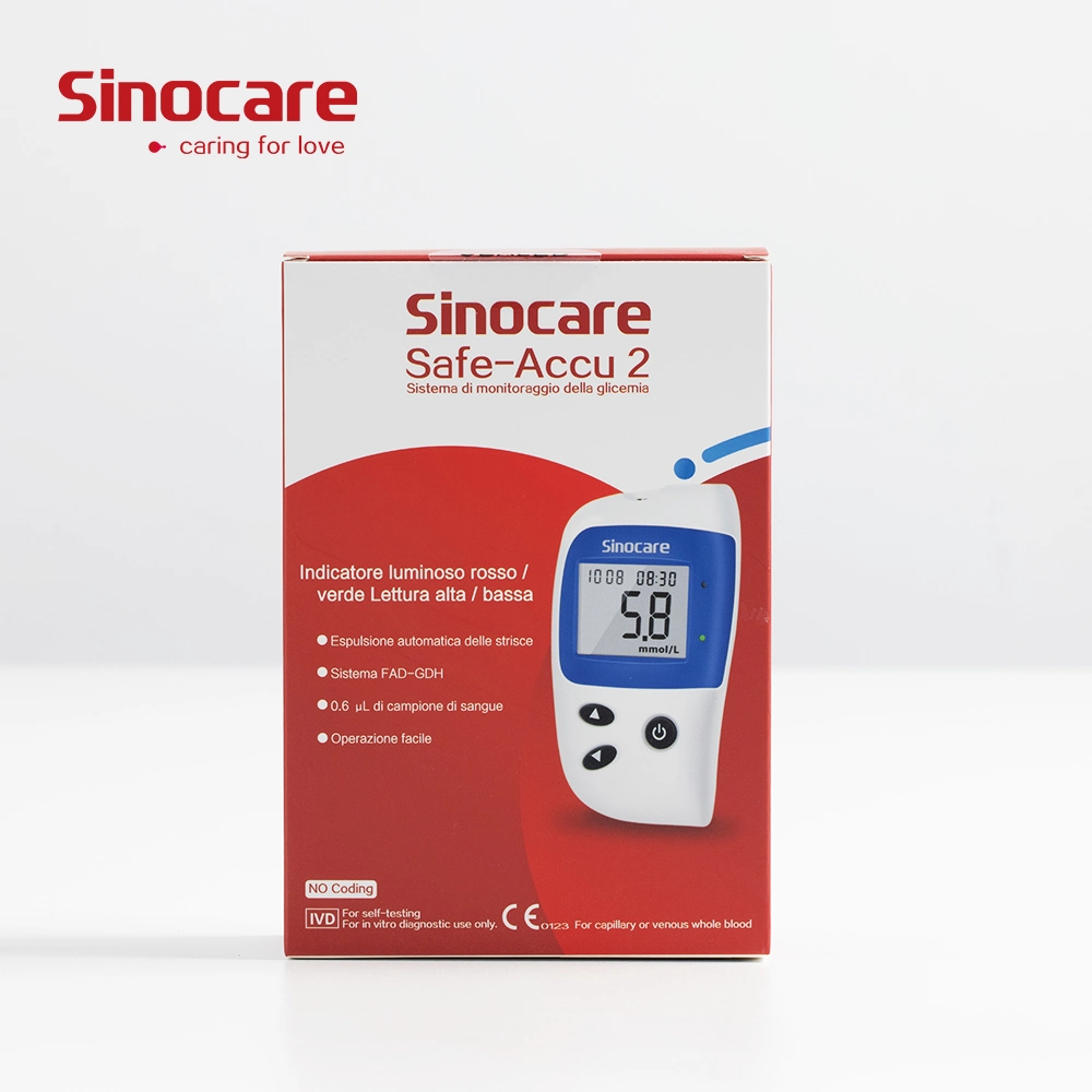 Sinocare CE dispositivo de monitorización de glucosa ISO Homecare Gluco Medidor para Diabetes