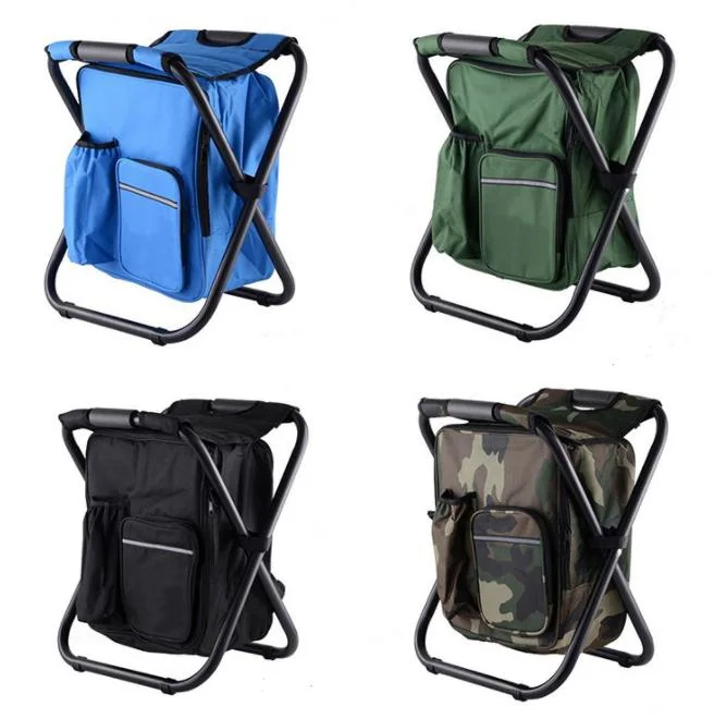 Mehrzweck Faltbar 3 in 1 Picknick Rucksack Angeln Camping Strand Kühltasche Stuhl