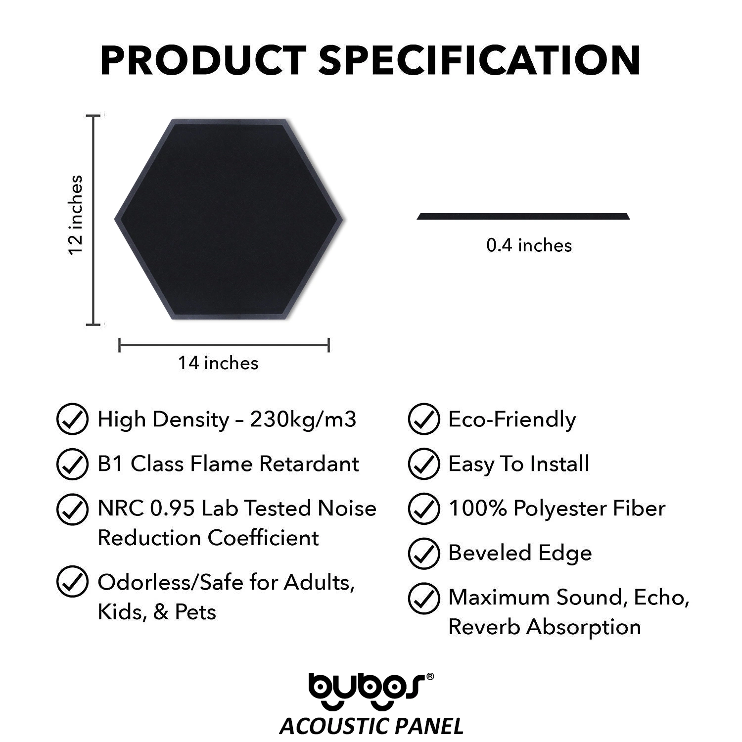 Solution acoustique Bubos ECO 100% de recyclage de PET en fibre de polyester estimé Panneaux acoustiques Panneau d'absorption acoustique