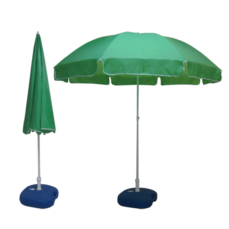 Großhandel Fabrik Sonne Outdoor Grün Reine Farbe Polyester Strand Regenschirm Preis