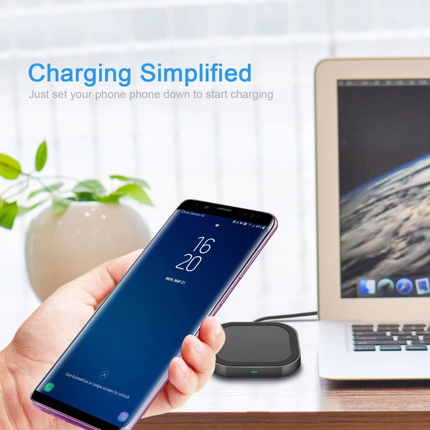 Input Universal Desktop 10W Small Wireless Charger Pad for Samsung S10 for iPhone 13 PRO Max