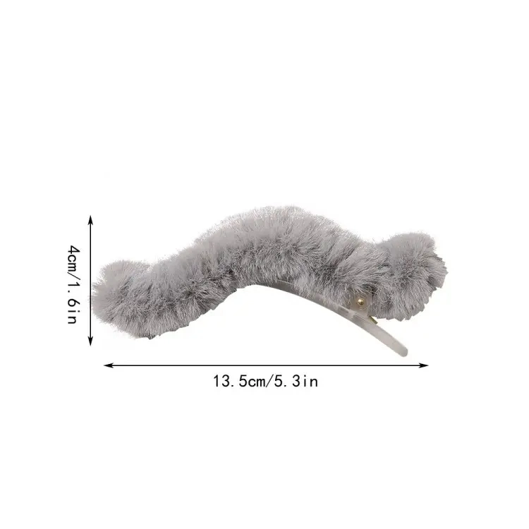 Fashion Autumn and Winter Pink 13 Cm Faux Fur Hair Claw Clip Hair Accessories Claw Clips Korean Women