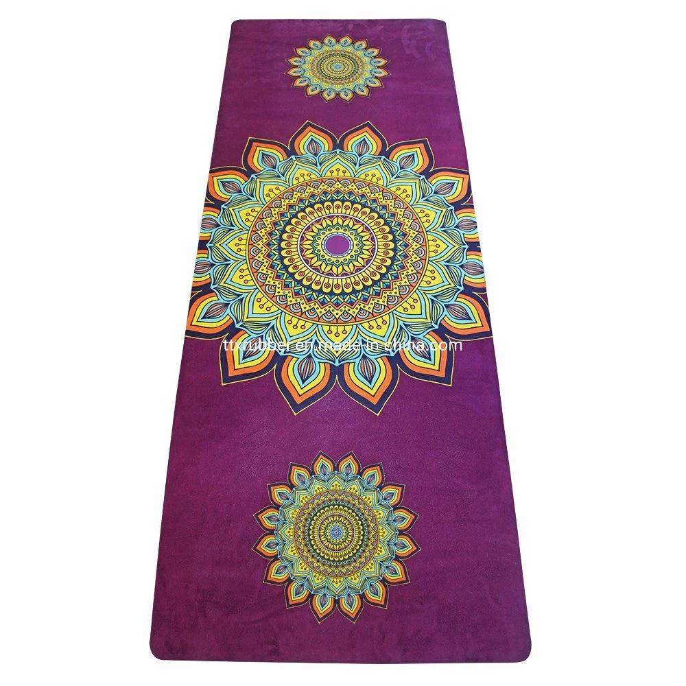 Eco Friendly Microfiber Suede Rubber Yoga Mat Digital Printing Custom Sublimation Print Yoga Chakra Mat