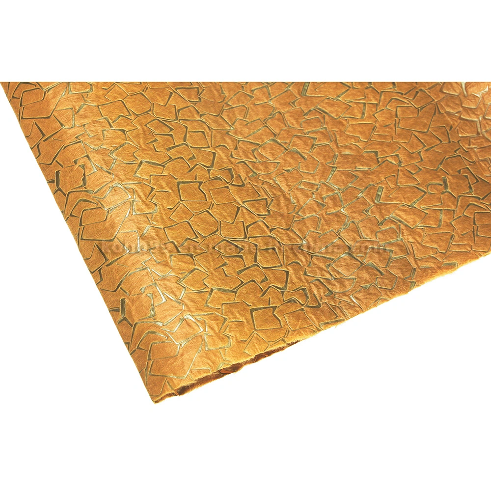 Golden Yellow Non Woven Grid Embossed Cloth for Bags