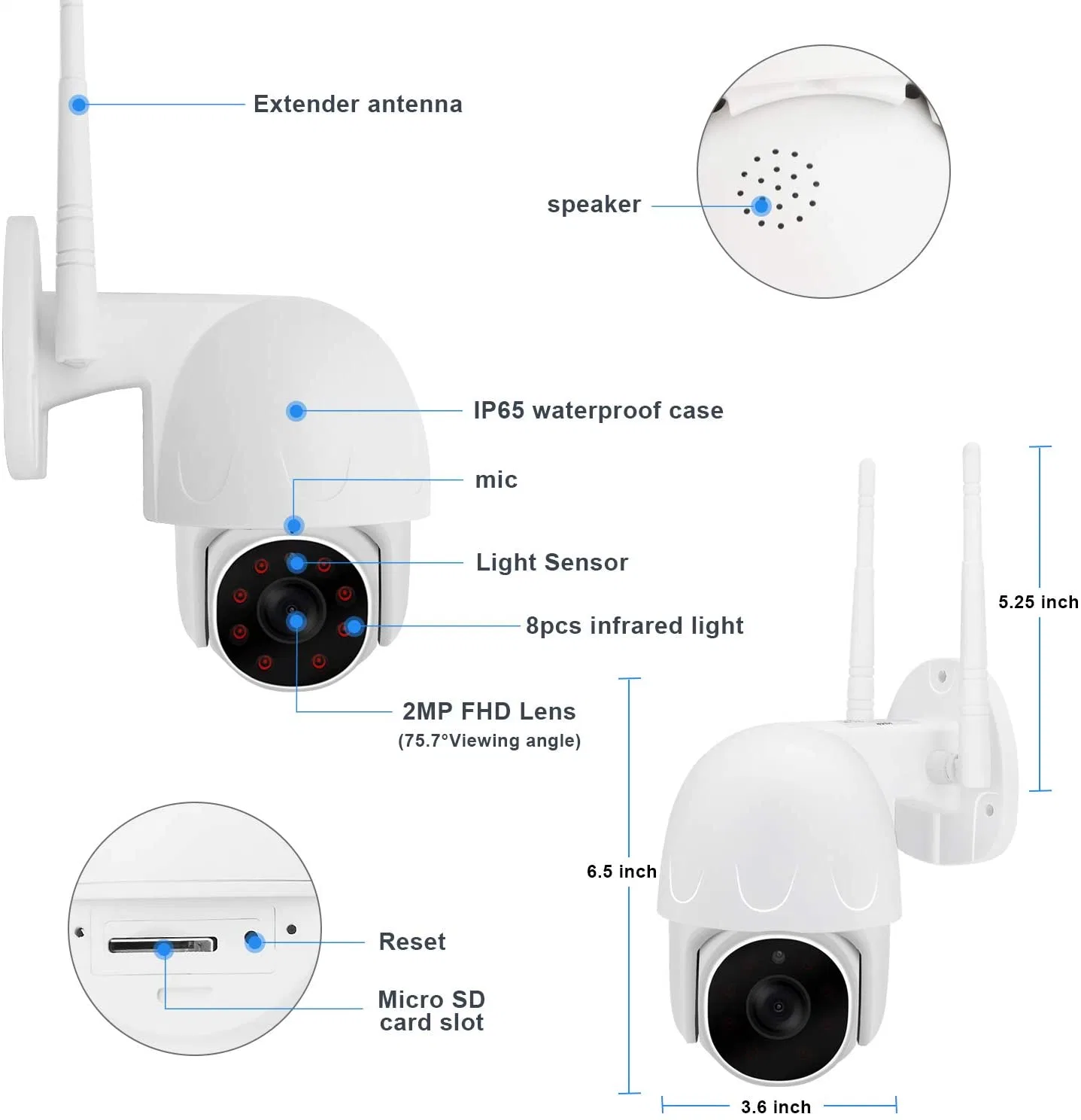 Tuya WiFi Camera Smart Life Cloud 1080P Auto Tracking PTZ IP Camera Outdoor Motion Detect Alarm CCTV Home Security Camera